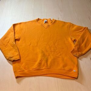 Vintage Russell‎ Athletic Crewneck Sweatshirt Sz M Orange Essentials Crew